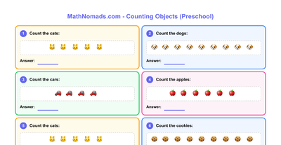 Counting Objects (1-10) worksheet preview