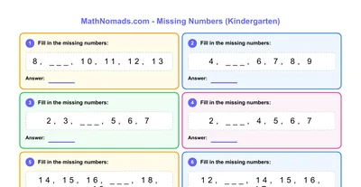 Missing Numbers (1-20) worksheet preview
