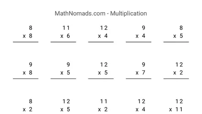 Multiplication worksheet preview