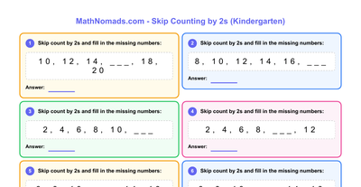 Skip Counting by 2s worksheet preview