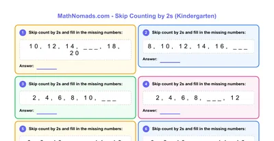 Skip Counting by 2s worksheet preview