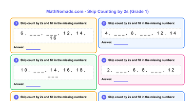 Skip Counting by 2s (to 100) worksheet preview
