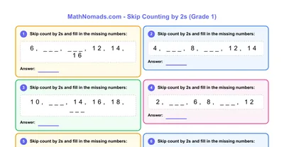 Skip Counting by 2s (to 100) worksheet preview