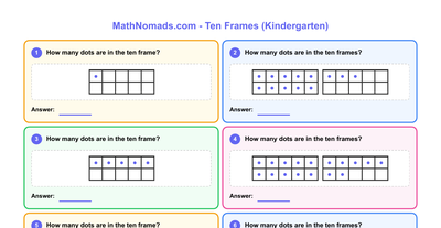 Ten Frames (Count to 20) worksheet preview